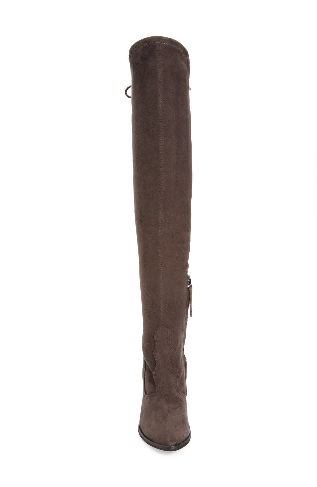 'Chance' Over the Knee Stretch Boot, Alternate, color, ANTHRACITE SUEDE