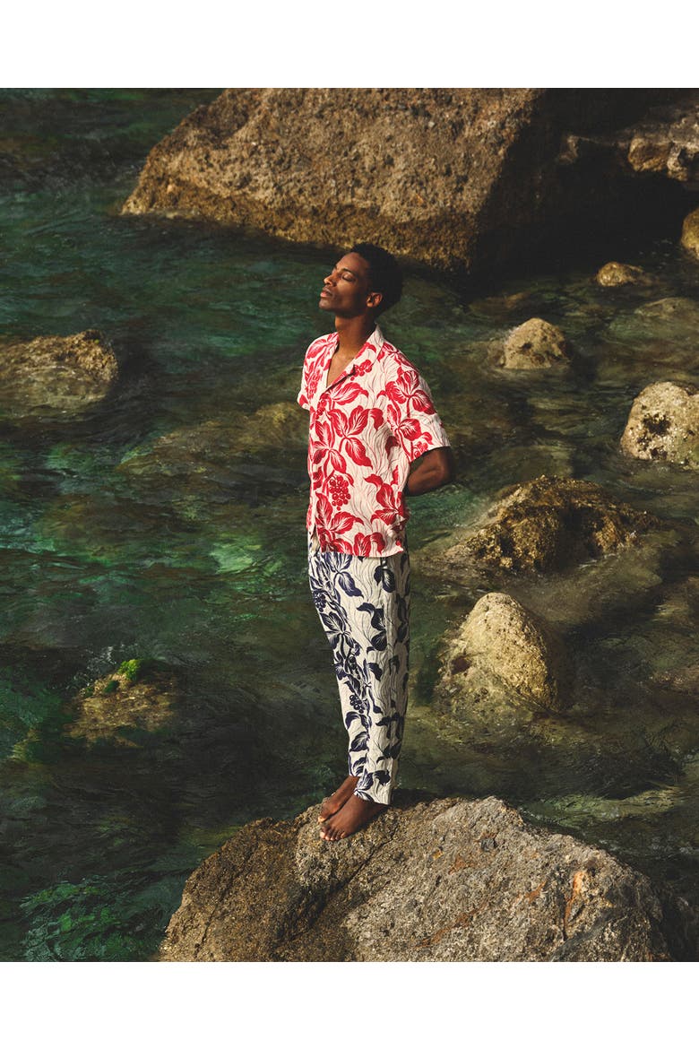 Alex Linen Relaxed-Fit Trousers, Alternate, color, NIGHT IRIS