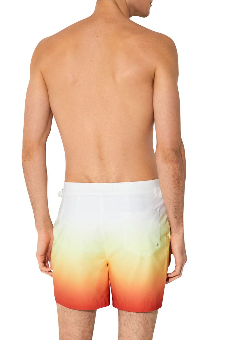 Amore Ombré Side Adjuster Swim Trunks, Alternate, color, ORANGE