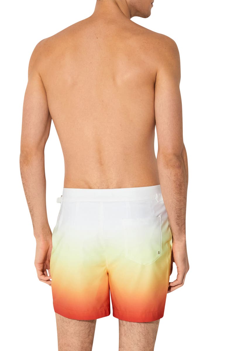 Reiss Amore Ombré Side Adjuster Swim Trunks, Alternate, color, Orange