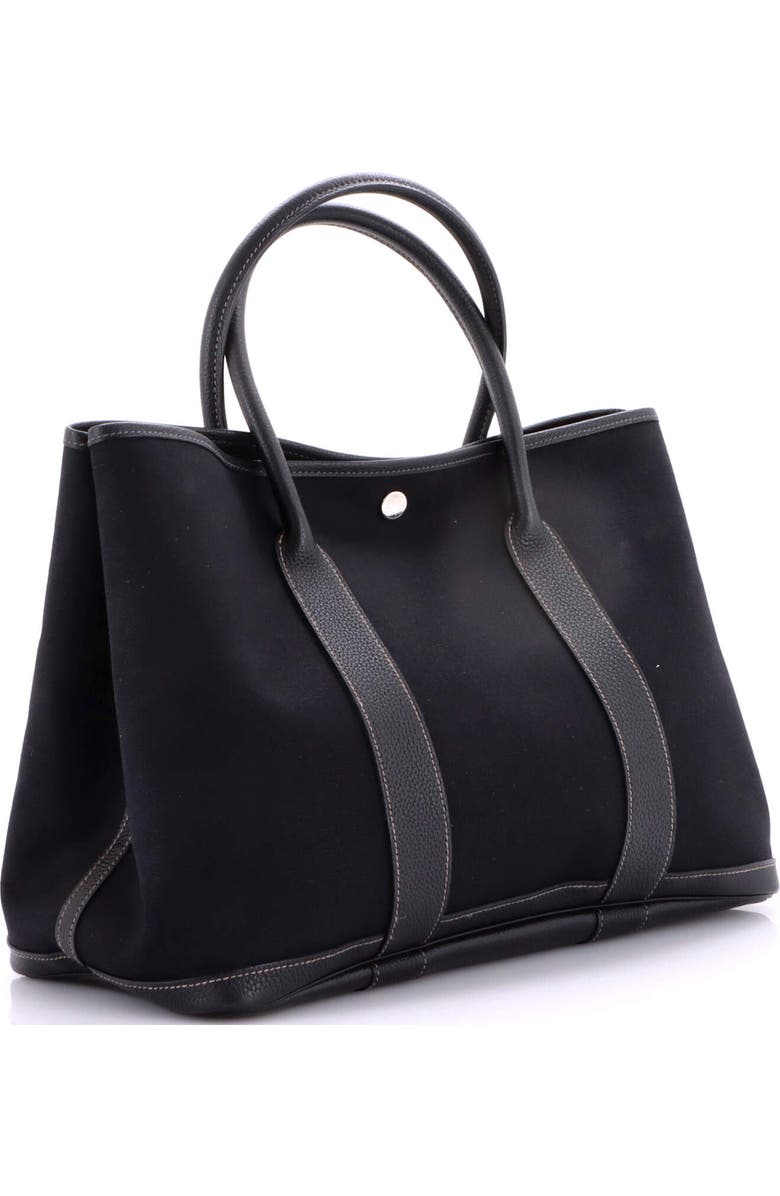 Pre-Owned Hermes Garden Party Tote Toile and Leather 36, Alternate, color, Noir