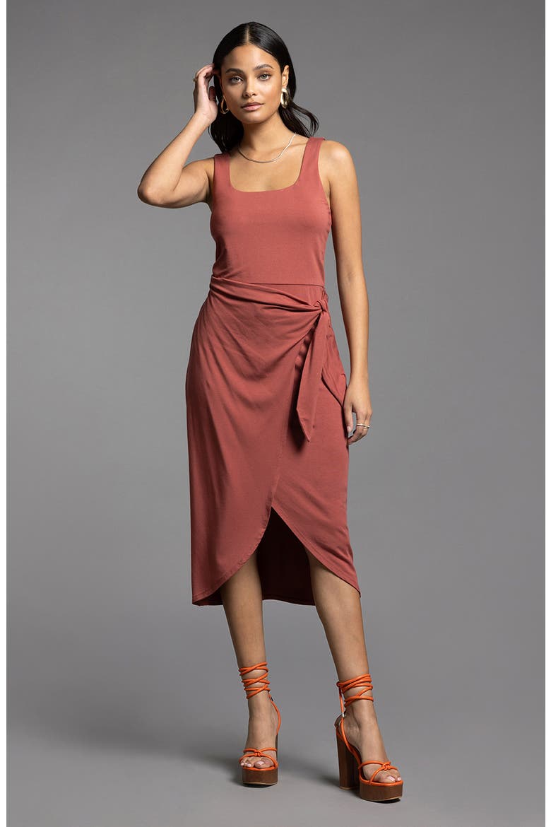 Aubrielle SideTie Knit Dress, Alternate, color, SIENNA
