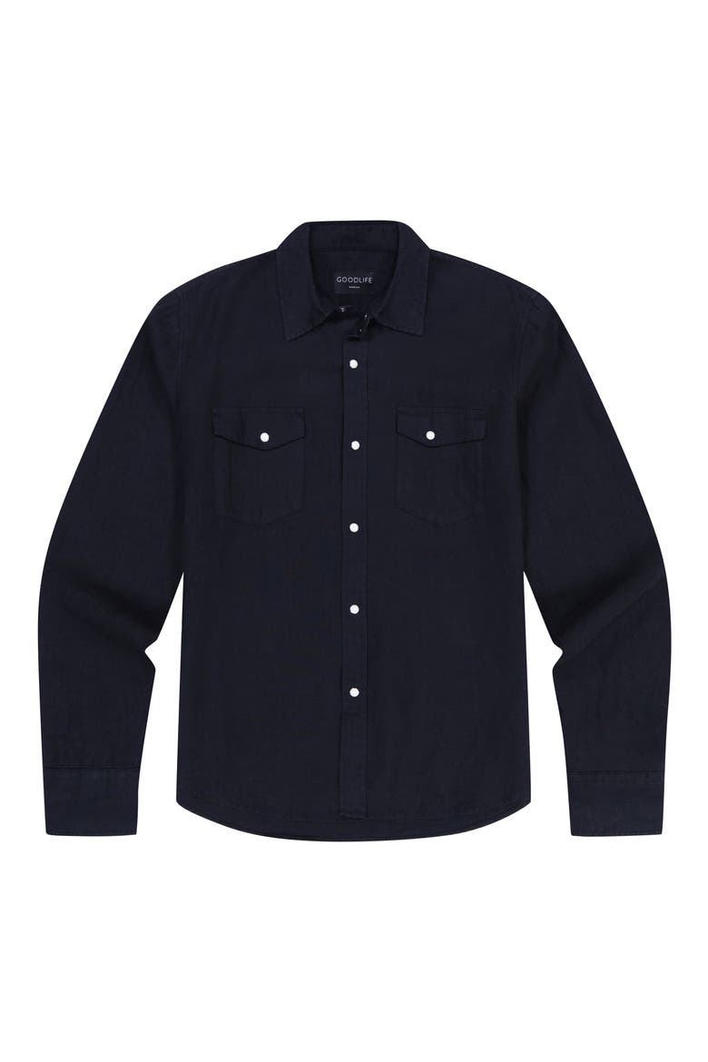 Snap Front Shirt, Alternate, color, BLACK