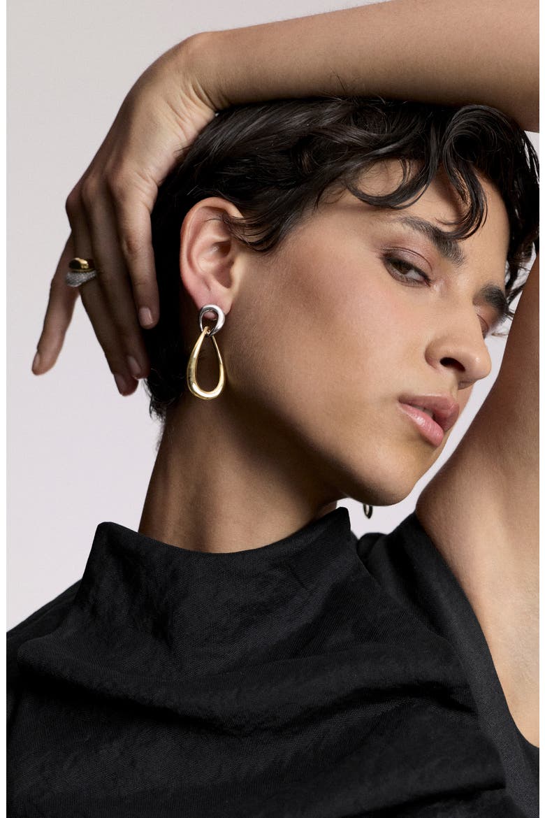 Muse Two-Tone Link Drop Earrings, Alternate, color, GOLD