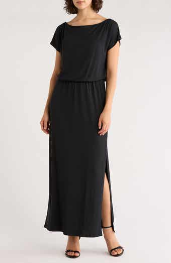 Lovestitch Cap Sleeve Slit Maxi Dress