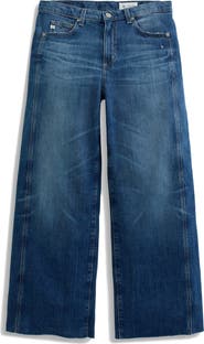 AG Saige Raw Hem Ankle Wide Leg Jeans