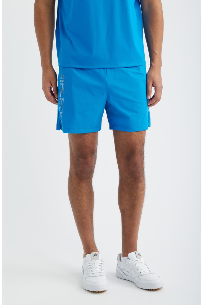 MRC Tech Water Repellent Running Shorts, Main, color, DIRECTOIRE BLUE