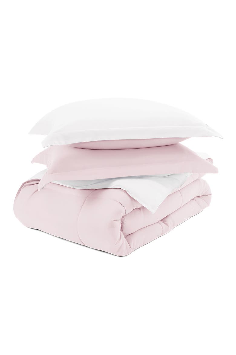 Premium Down Alternative Reversible Comforter Set, Main, color, BLUSH