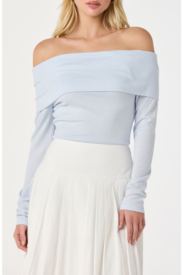 Margie Off the Shoulder Knit Top, Main, color, POWDER BLUE