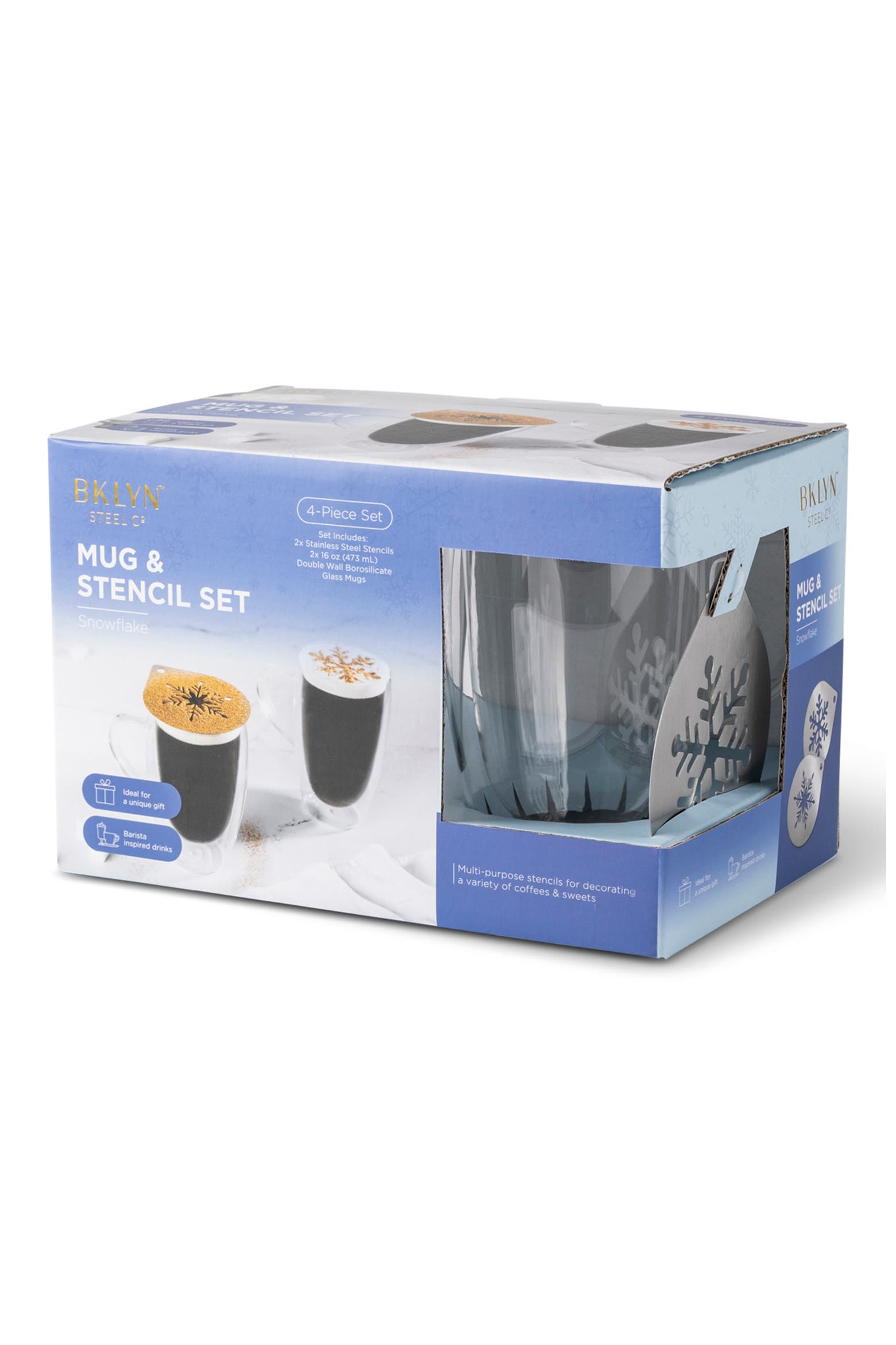 Core Home 4-Piece Mug & Snowflake Stencil Set | Nordstromrack