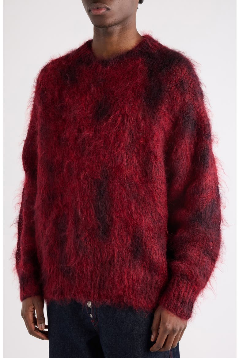 Miller Kid Mohair & Wool Sweater, Alternate, color, DEEP RED
