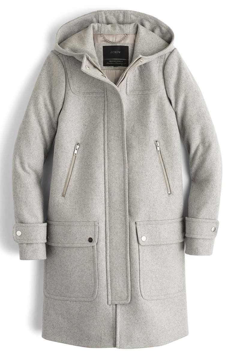 J.Crew Wool Melton Duffle Coat, Main, color, 