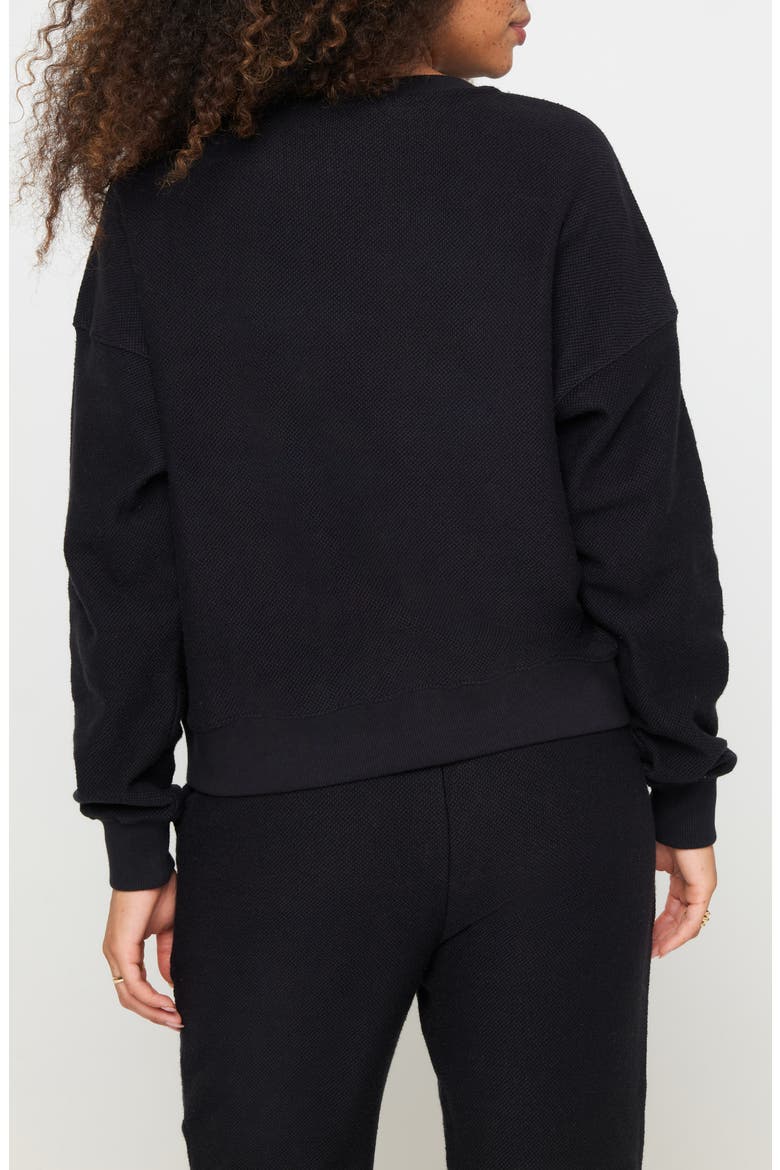 Andi Waffle Fleece Sweatshirt, Alternate, color, VINTAGE BLACK