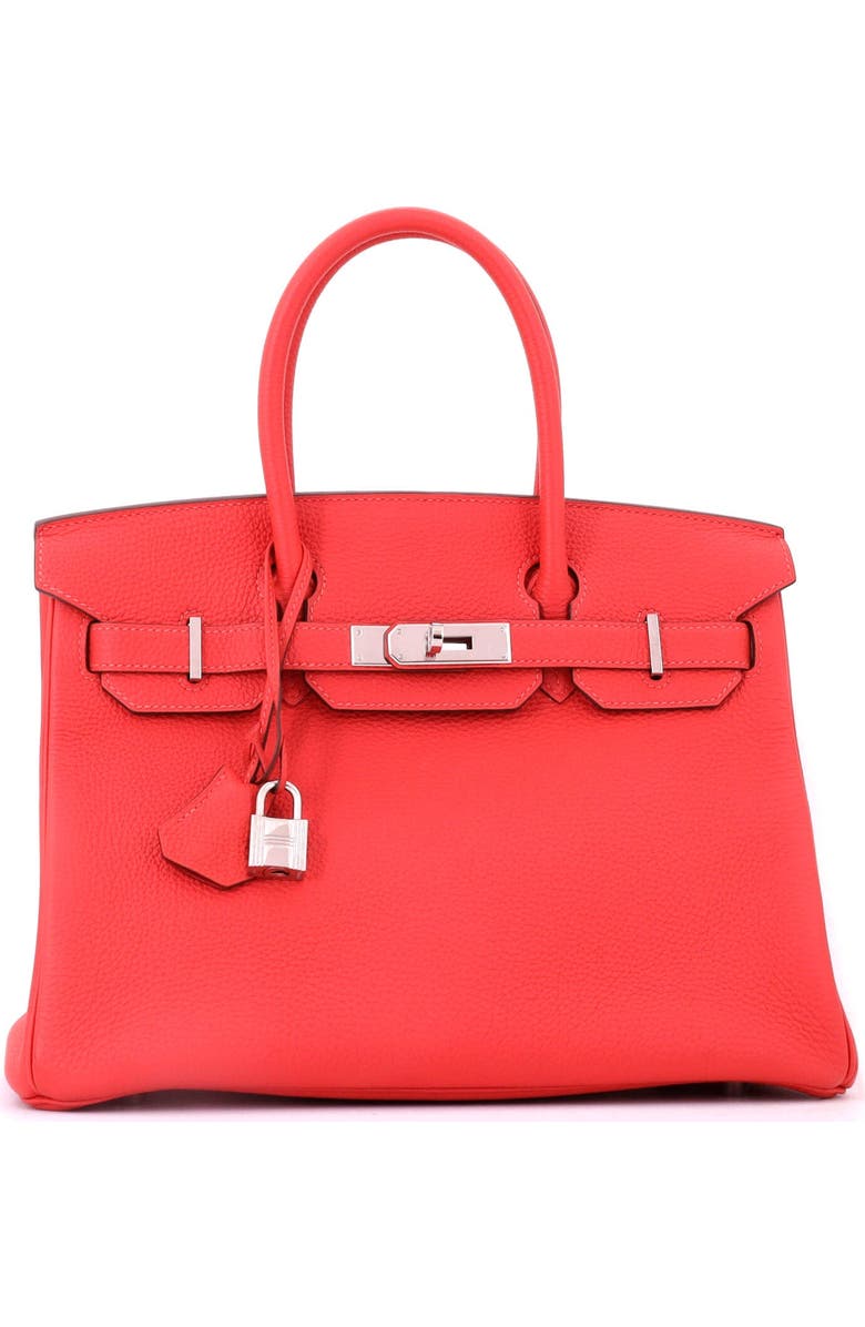 Pre-Owned Hermes Birkin Handbag Red Togo with Palladium Hardware 30, Alternate, color, Rouge Pivoine