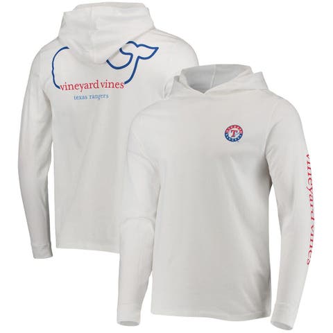 Men's Vineyard Vines White Texas Rangers Logo Hoodie Long Sleeve T-Shirt