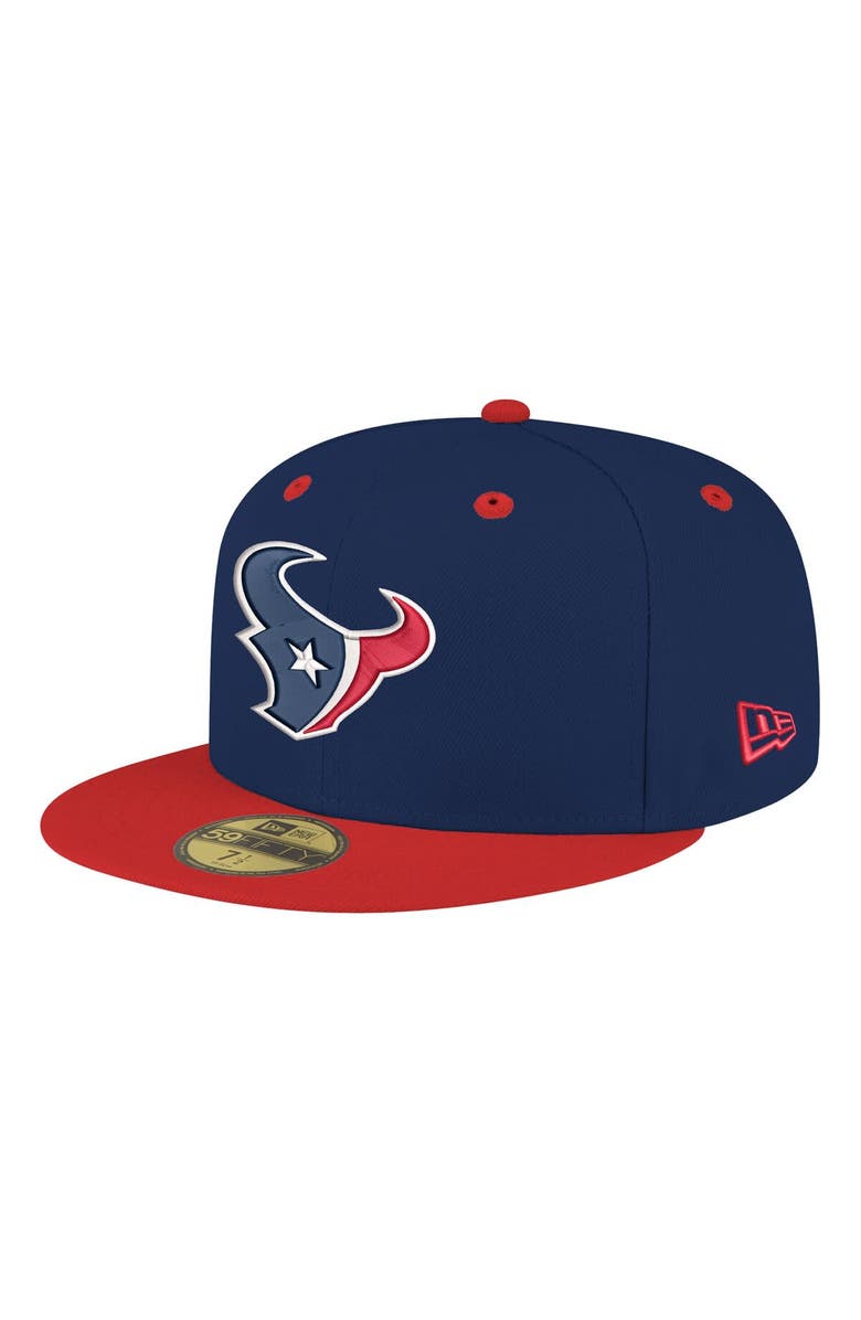 New Era Men's New Era Navy/Red Houston Texans Flipside Two-Tone 59FIFTY Fitted Hat, Alternate, color, Navy