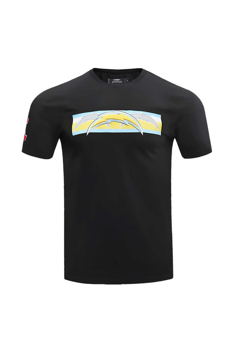 Men's Pro Standard Black Los Angeles Chargers Retro Striper T-Shirt, Alternate, color, Black