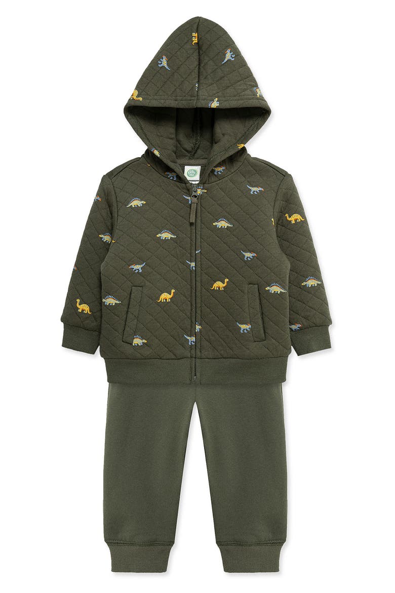 Kids' Dino 2-Piece Hoodie Set, Alternate, color, GREEN