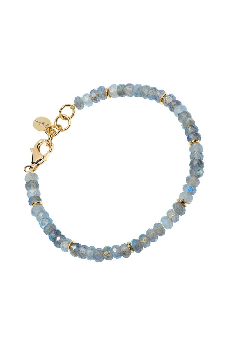 Jan Leslie 18K Gold Gemstone Beaded Bracelet, Main, color, Labradorite