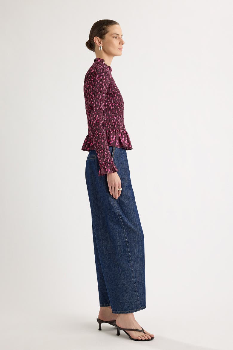 Norra Printed Top, Alternate, color, Berry Floral Print