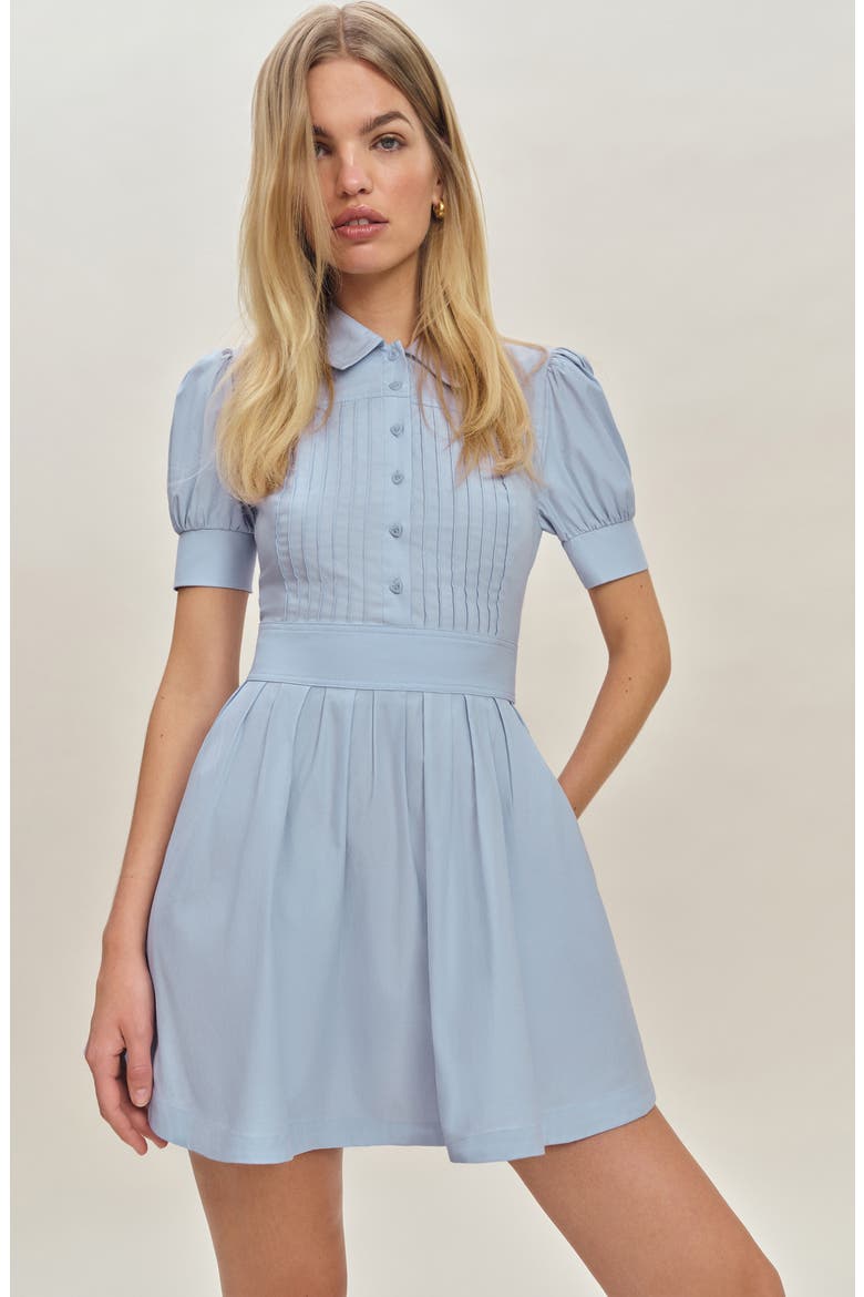 x Devon Lee Carlson Puff Sleeve Loonette Minidress, Alternate, color, ICE WATER
