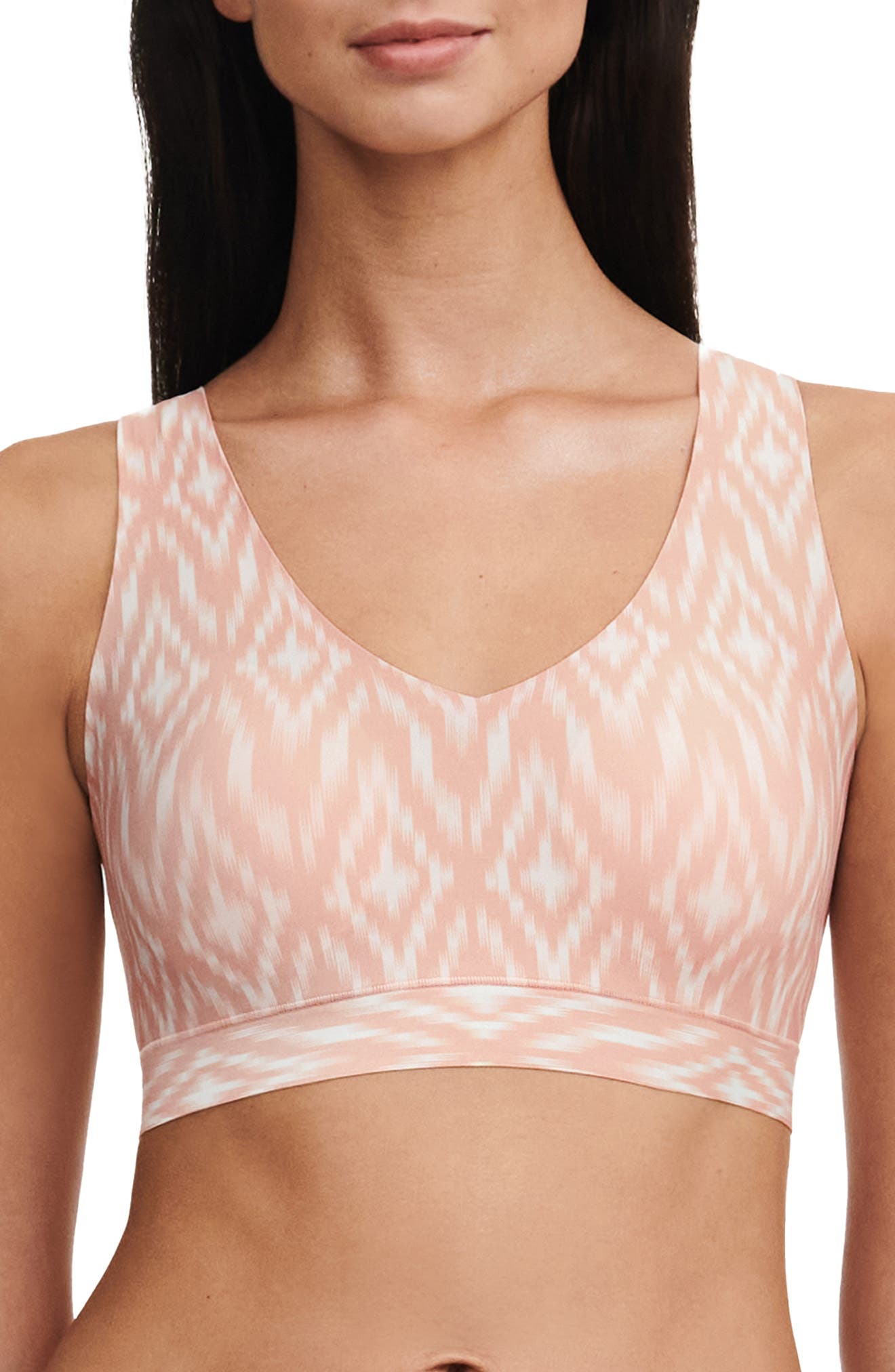 Chantelle Lingerie Soft Stretch Padded V-Neck Bra in Ikat Print 