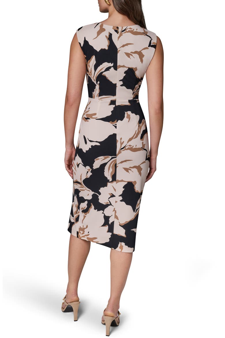 Floral Print Sleeveless Sheath, Alternate, color, BLK/ CAML/ O