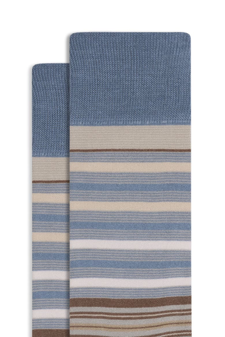 Stripe Cotton Blend Dress Socks, Alternate, color, ALMOND