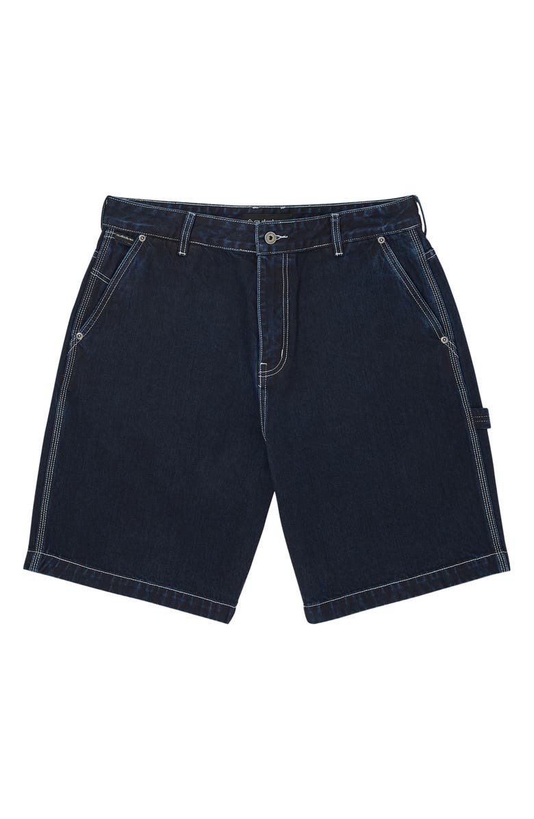 Quiksilver Baggy Fit Cotton Denim Cargo Shorts, Alternate, color, Indigo Rinse