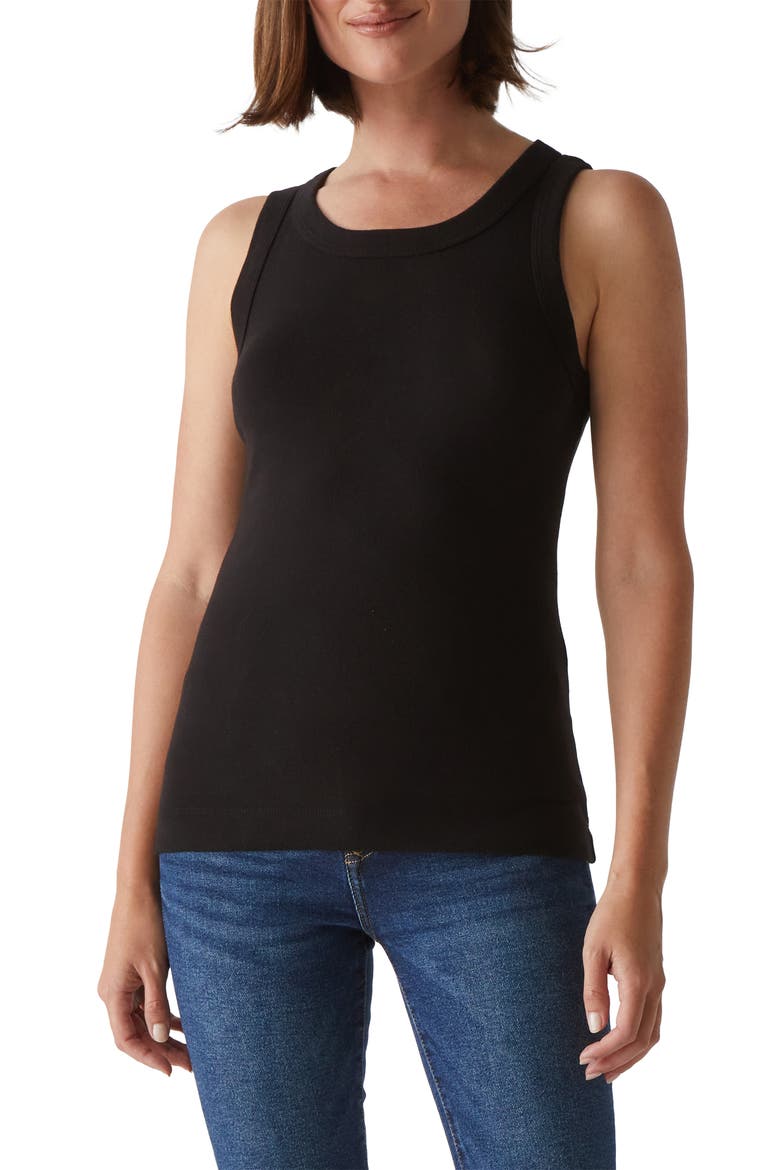 Paloma Cotton Tank Top, Main, color, BLACK