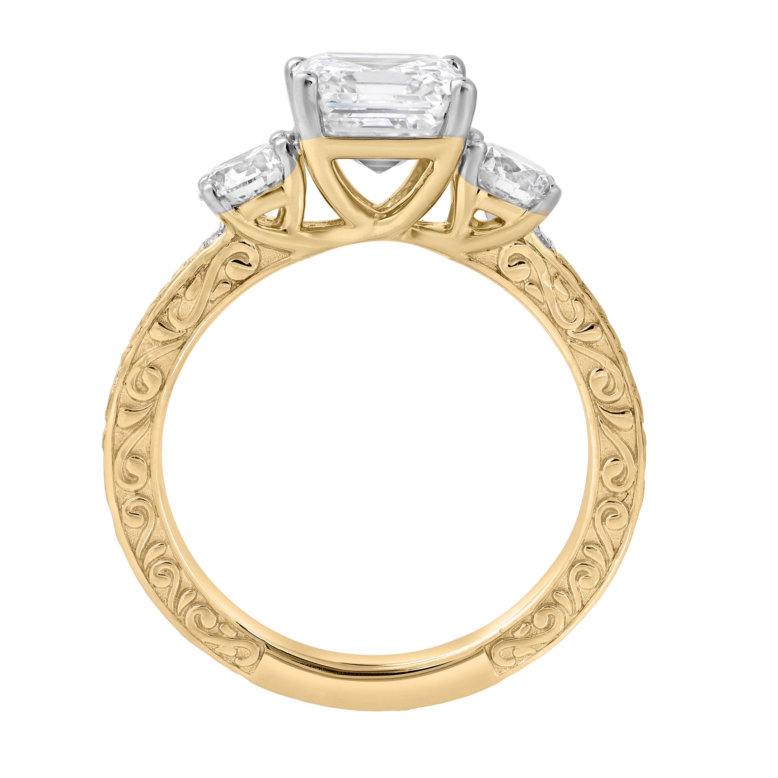 LuvMyJewelry Rosalind 14K Gold 2.75 Ct Princess Lab Grown Diamond ...