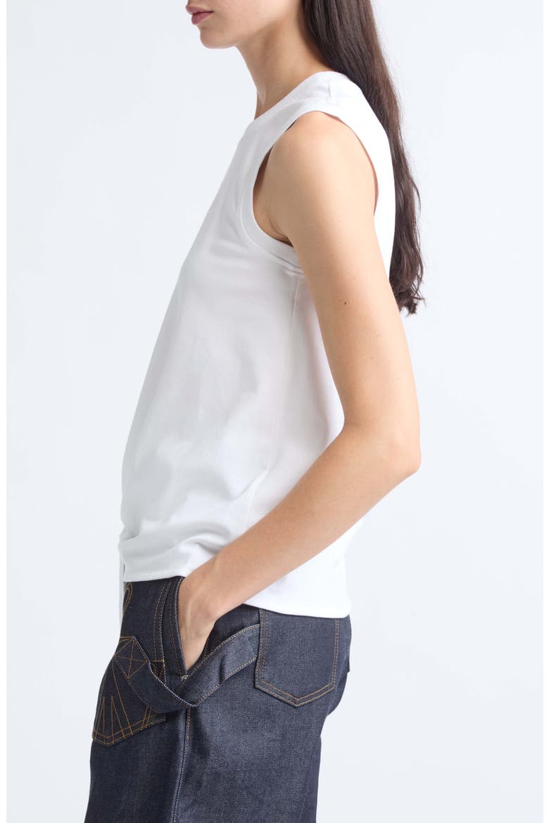 Tie Hem Cotton Tank, Alternate, color, WHITE
