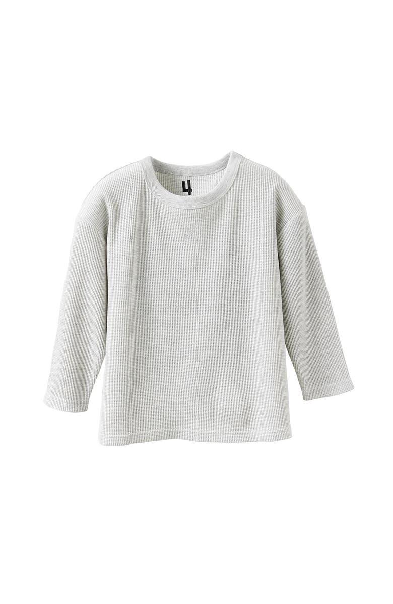 Cotton On Kids Kid's Waffle Long Sleeve Tee, Main, color, Grey Marle Waffle