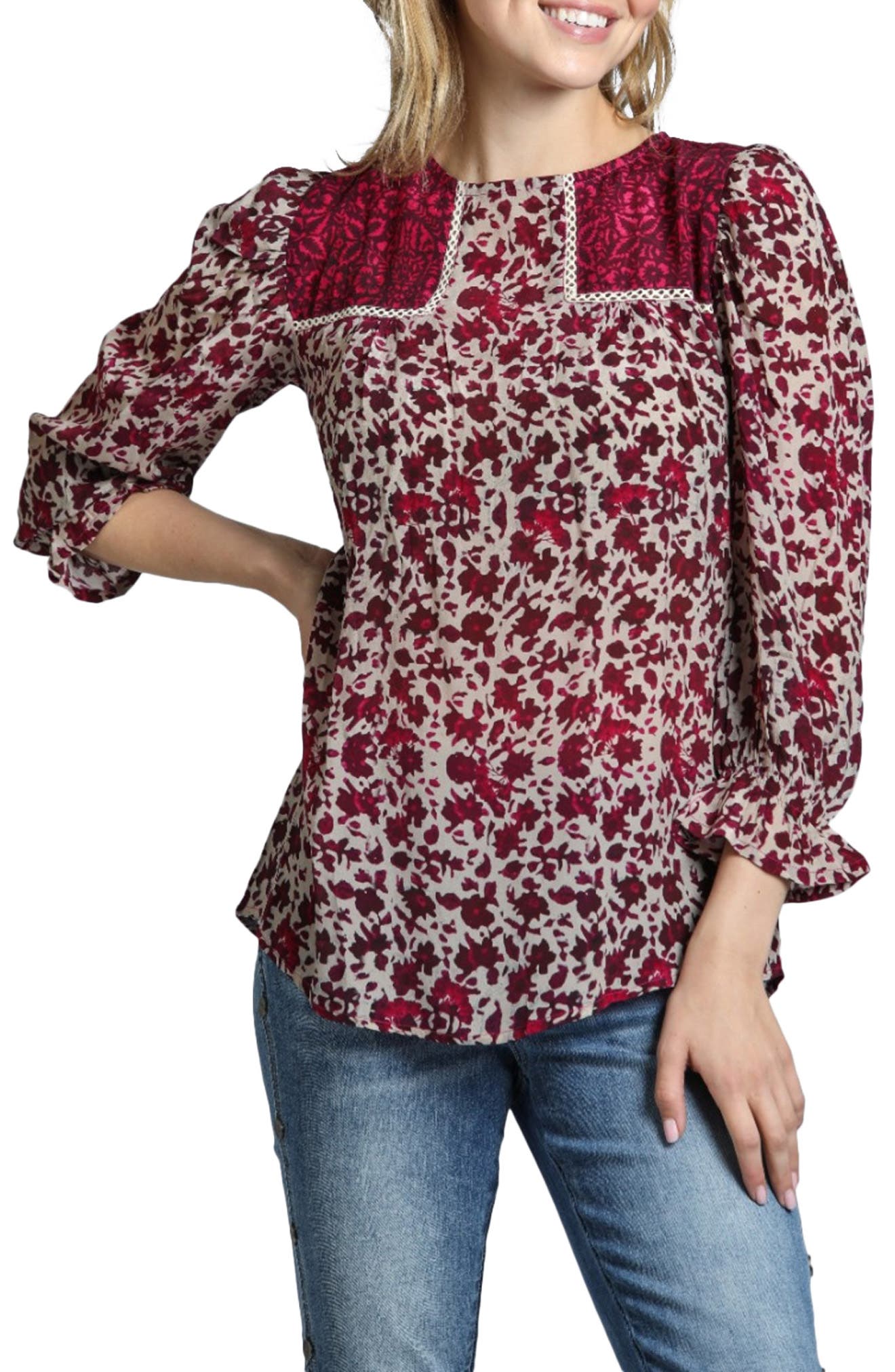 Mixed Media Peasant Top - image 3