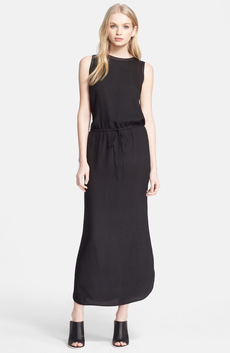 Vince Solid Jacquard Drop Waist Maxi Dress, Main, color, 