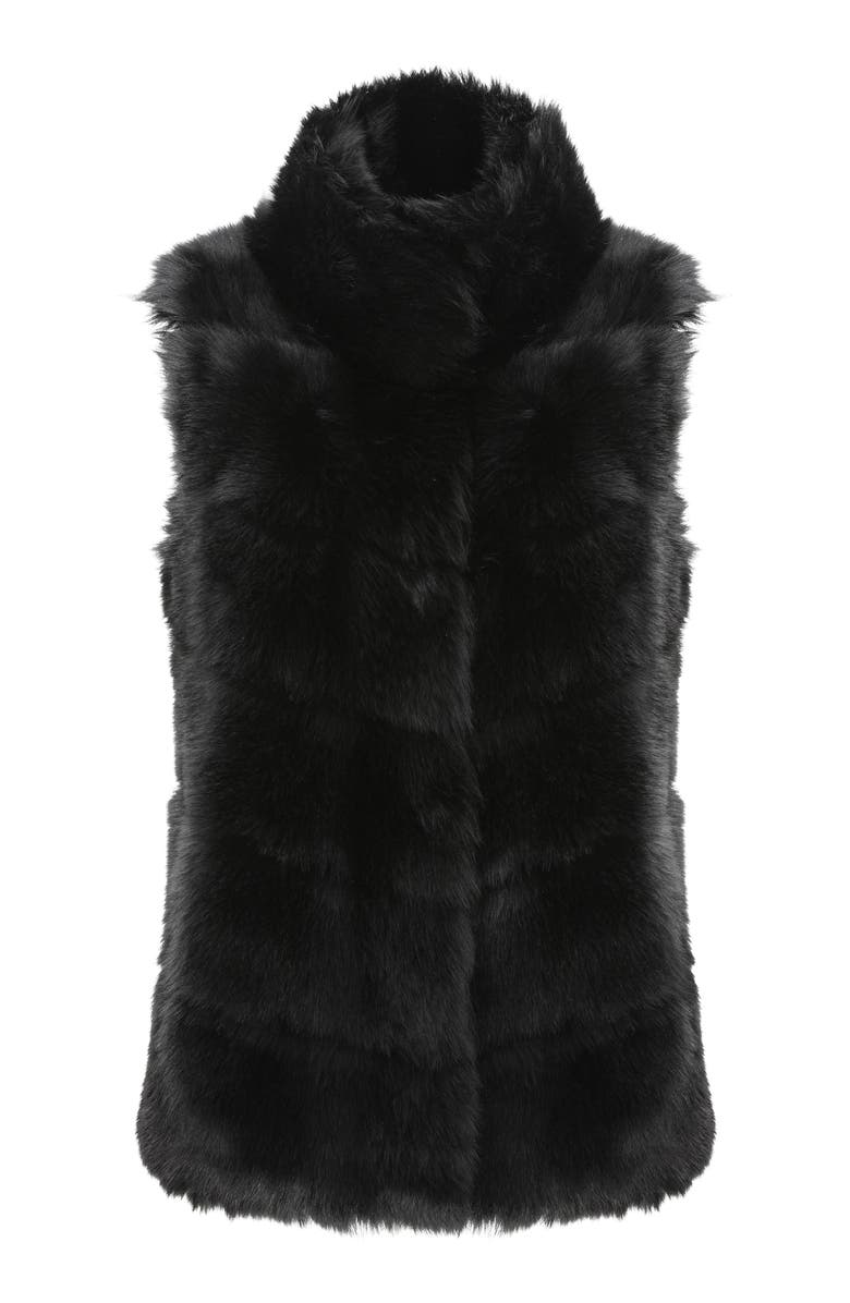 GORSKI Genuine Shearling Vest, Reversible, Alternate, color, Black/Black