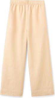 MANGO Straight Leg Linen Blend Pants