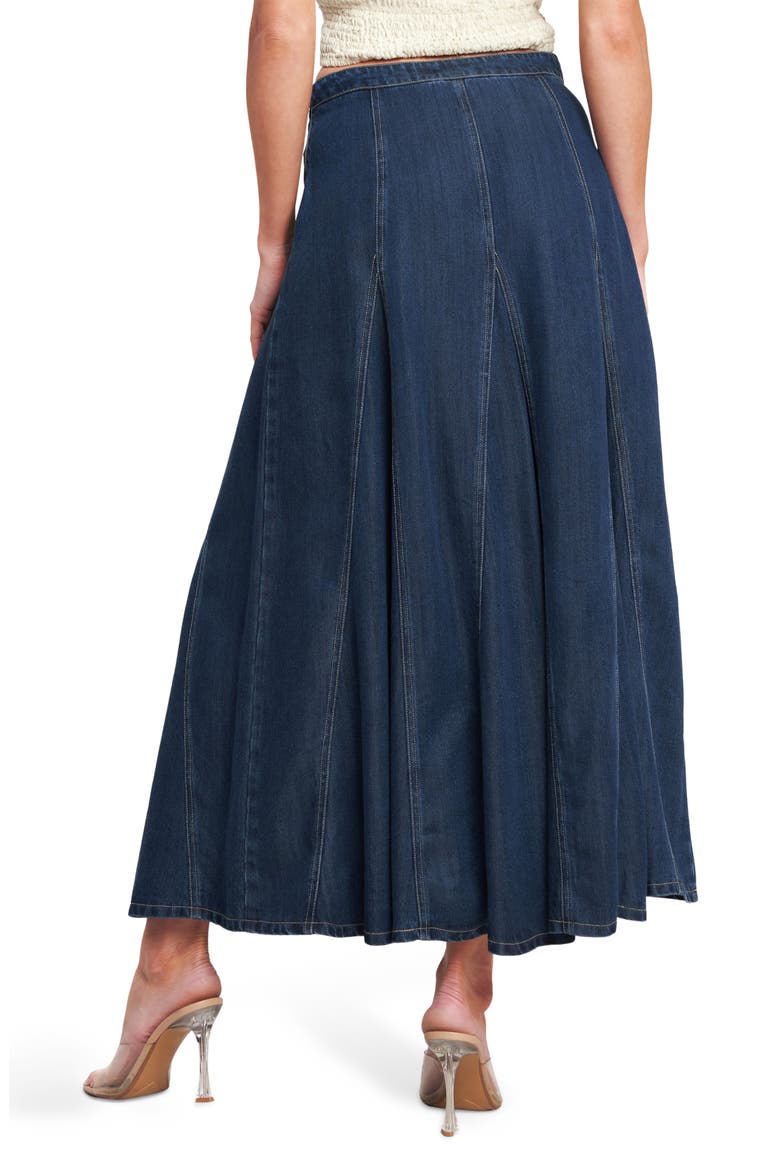 Contrast Stitch Midi Skirt, Alternate, color, MEDIUM INDIGO