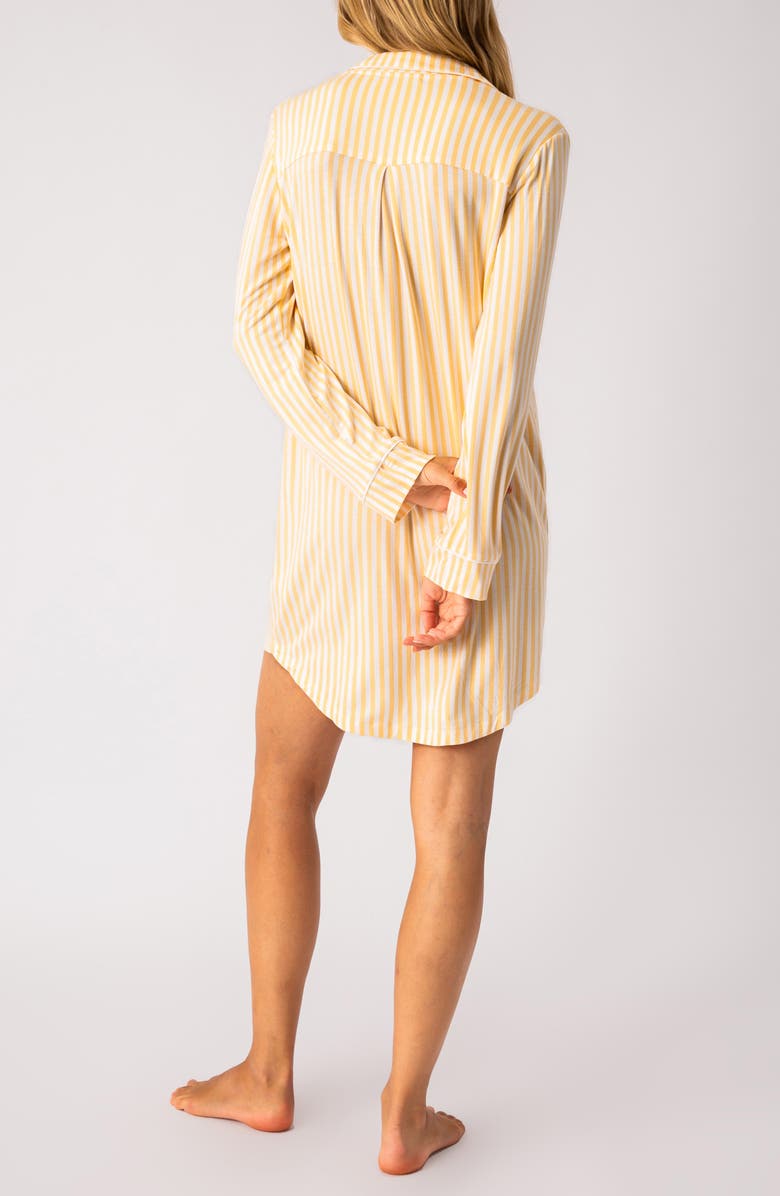 PJ Salvage Lazy Days Stripe Long Sleeve Nightgown, Alternate, color, 