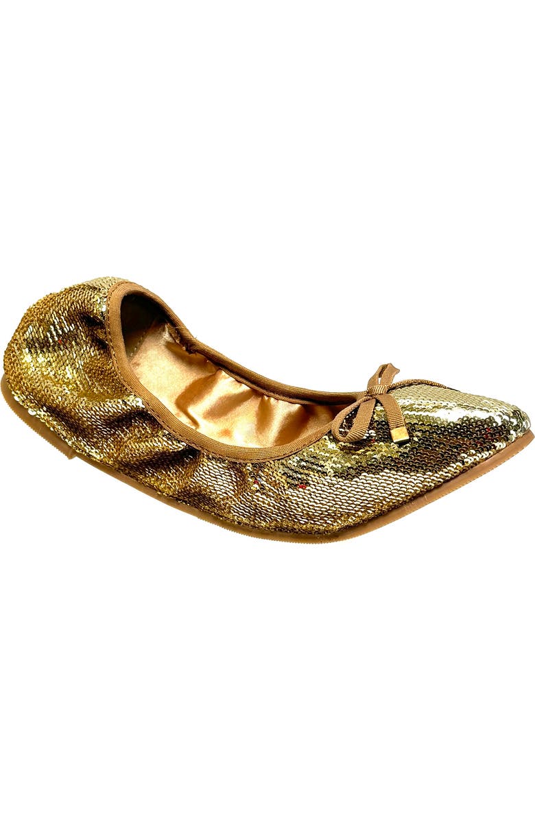 NINETY UNION Sequin Ballerina Flat, Main, color, Gold