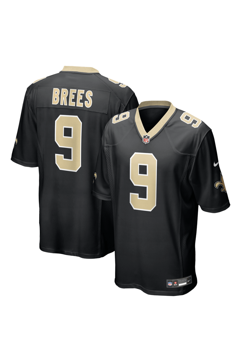 Men's Nike Drew Brees  Black New Orleans Saints Team Game Jersey, Main, color, Black