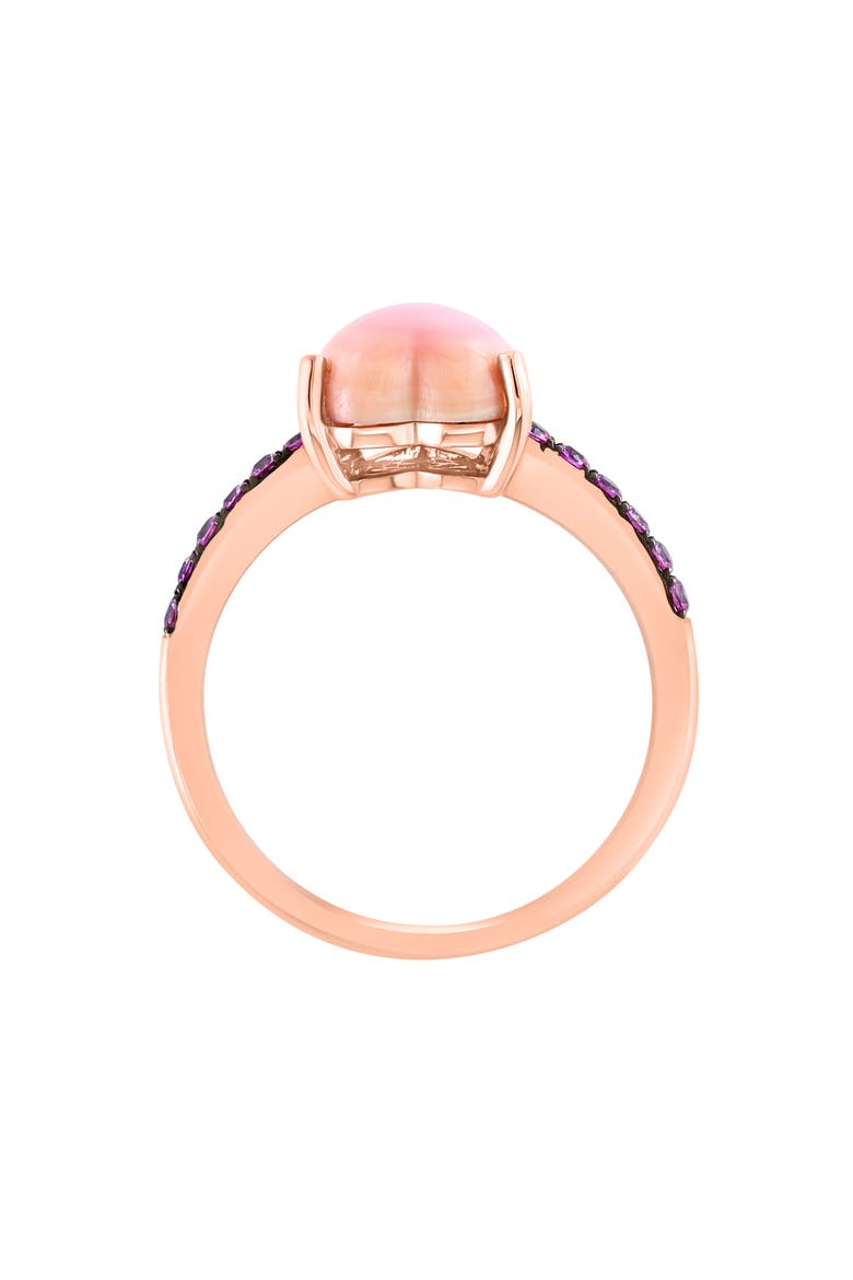 14K Rose Gold Pink Sapphire Heart Ring, Alternate, color, PINK