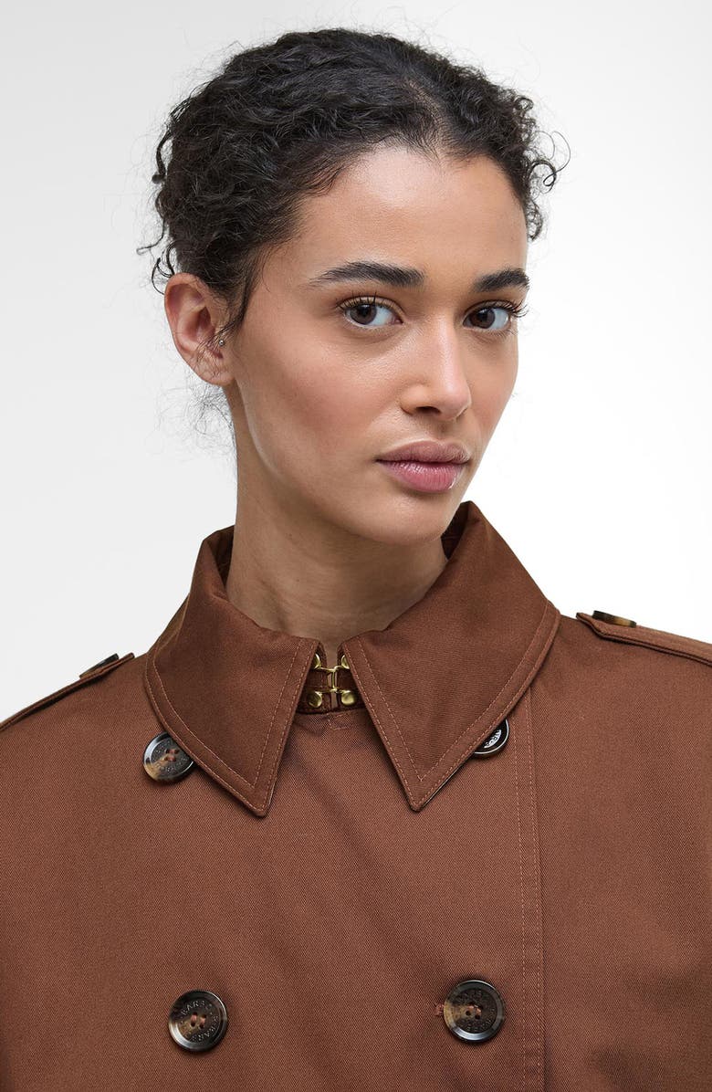 Barbour Aoife Belted Water Resistant Trench Coat, Alternate, color, Vicuna/ Hessian Tartan
