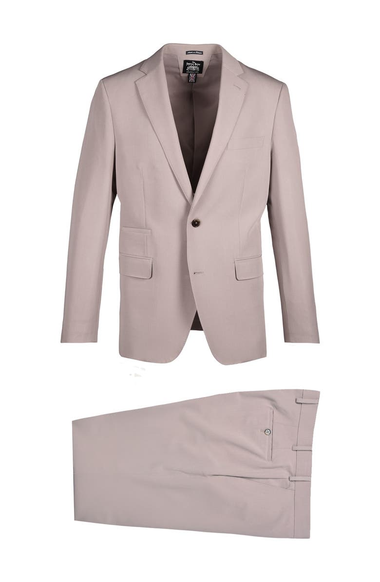 SAVILE ROW CO Tan Notch Lapel Slim Fit Stretch Fabric Suit, Main, color, 