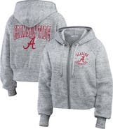 WEAR by Erin Andrews Women's WEAR by Erin Andrews Heather Gray Alabama Crimson Tide Wear Speckle Double-Hit Raglan Full-Zip Hoodie