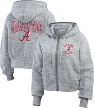 WEAR by Erin Andrews Women's WEAR by Erin Andrews Heather Gray Alabama Crimson Tide Wear Speckle Double-Hit Raglan Full-Zip Hoodie