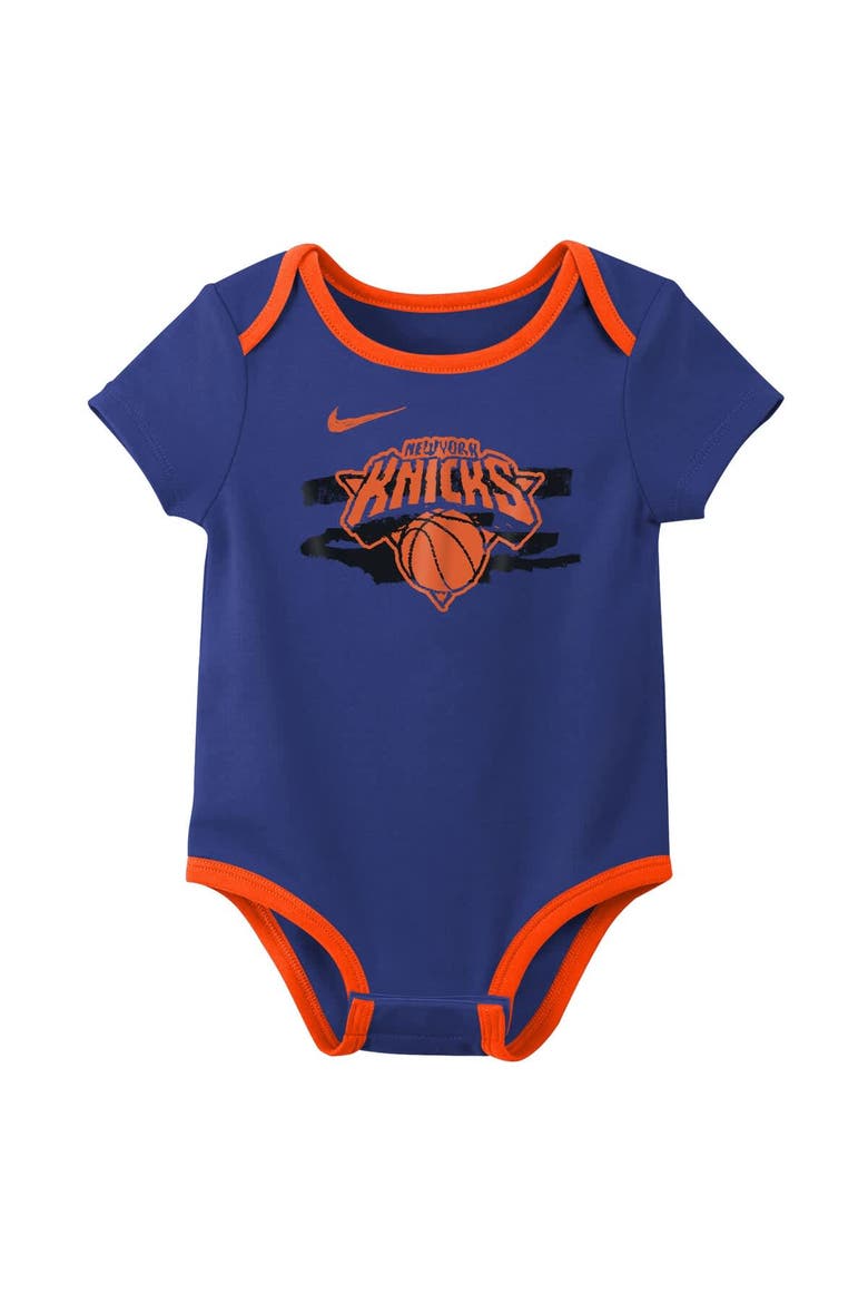 Infant Nike  Blue New York Knicks Courtside Premier 2-Pack Bodysuit Set, Alternate, color, Blue