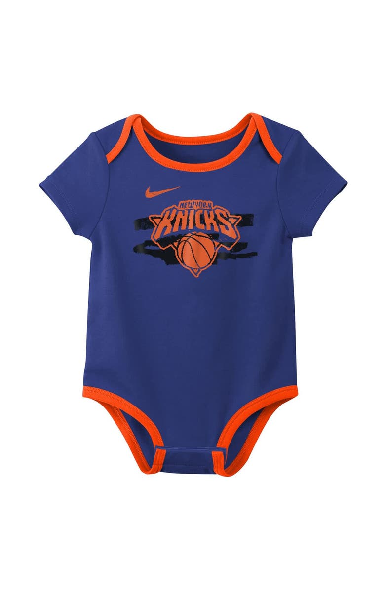 Nike Infant Nike  Blue New York Knicks Courtside Premier 2-Pack Bodysuit Set, Alternate, color, Blue