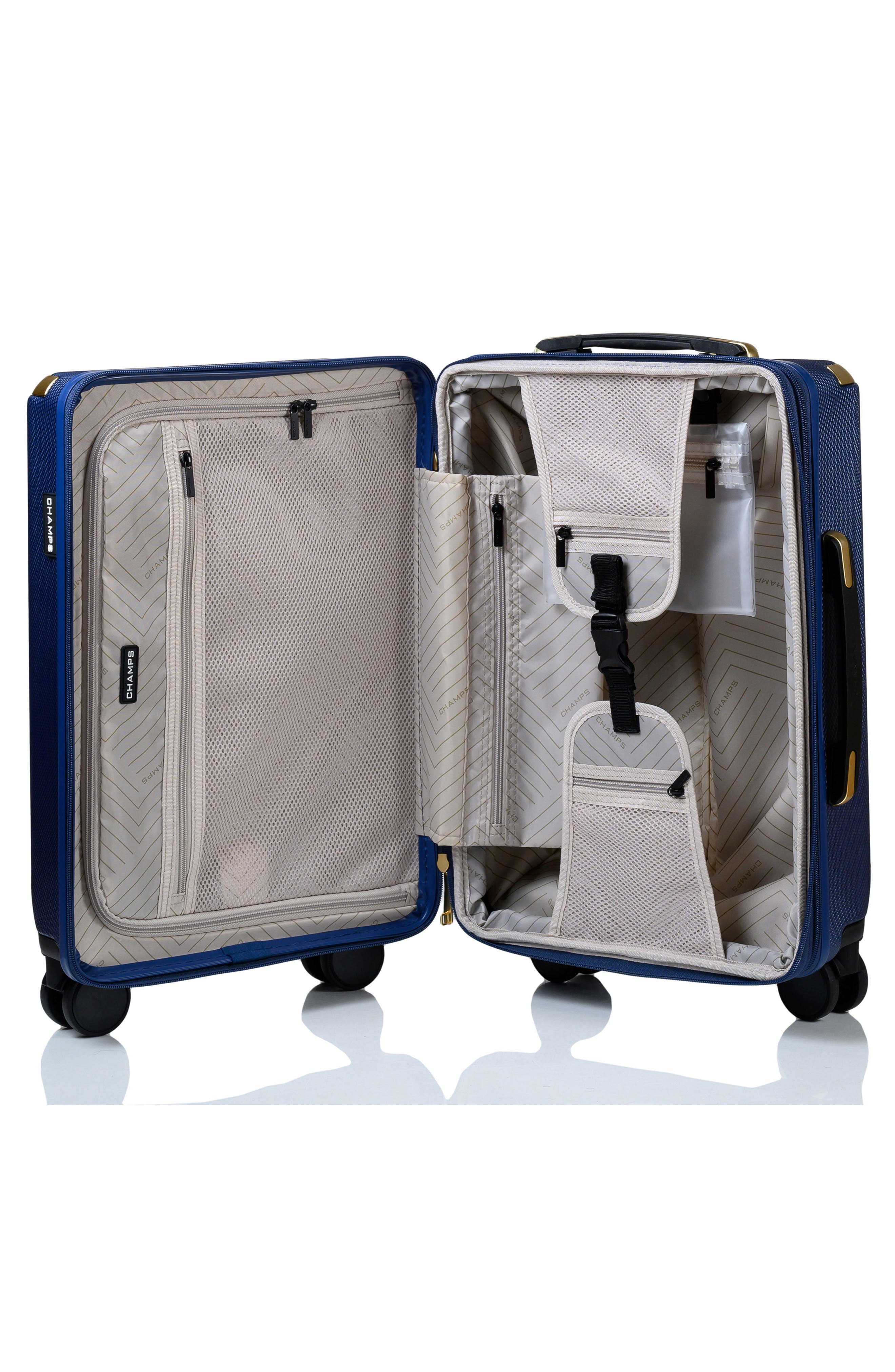 CHAMPS Luxe II 3-Piece Hardside Spinner Suitcases, Alternate, color, Navy