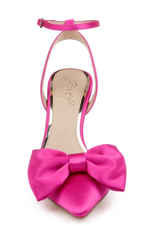 Jewel Badgley Mischka Yanna Pointed Toe Pump In Pink Satin